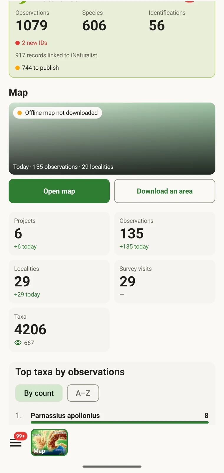 EarthCape dashboard