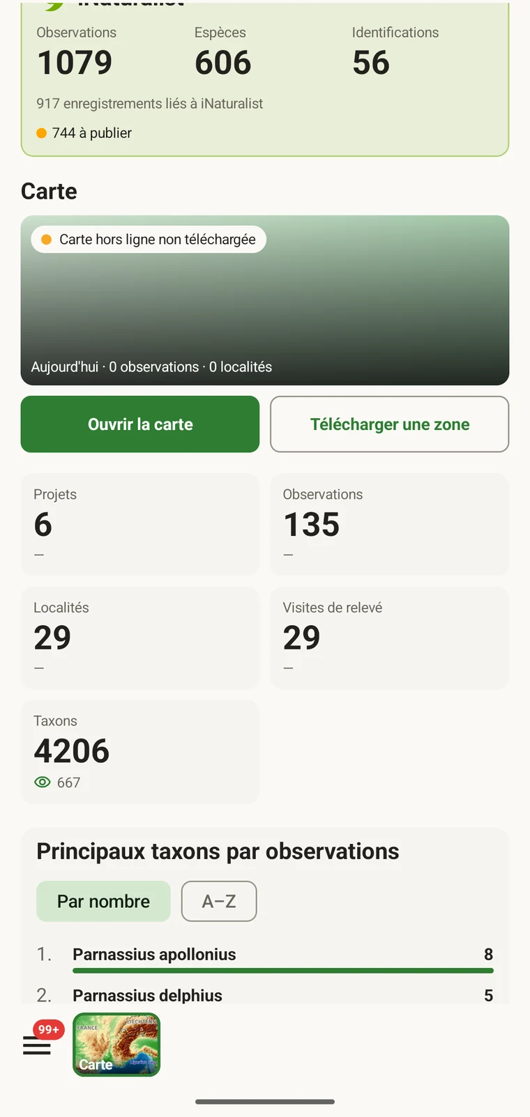 Tableau de bord EarthCape